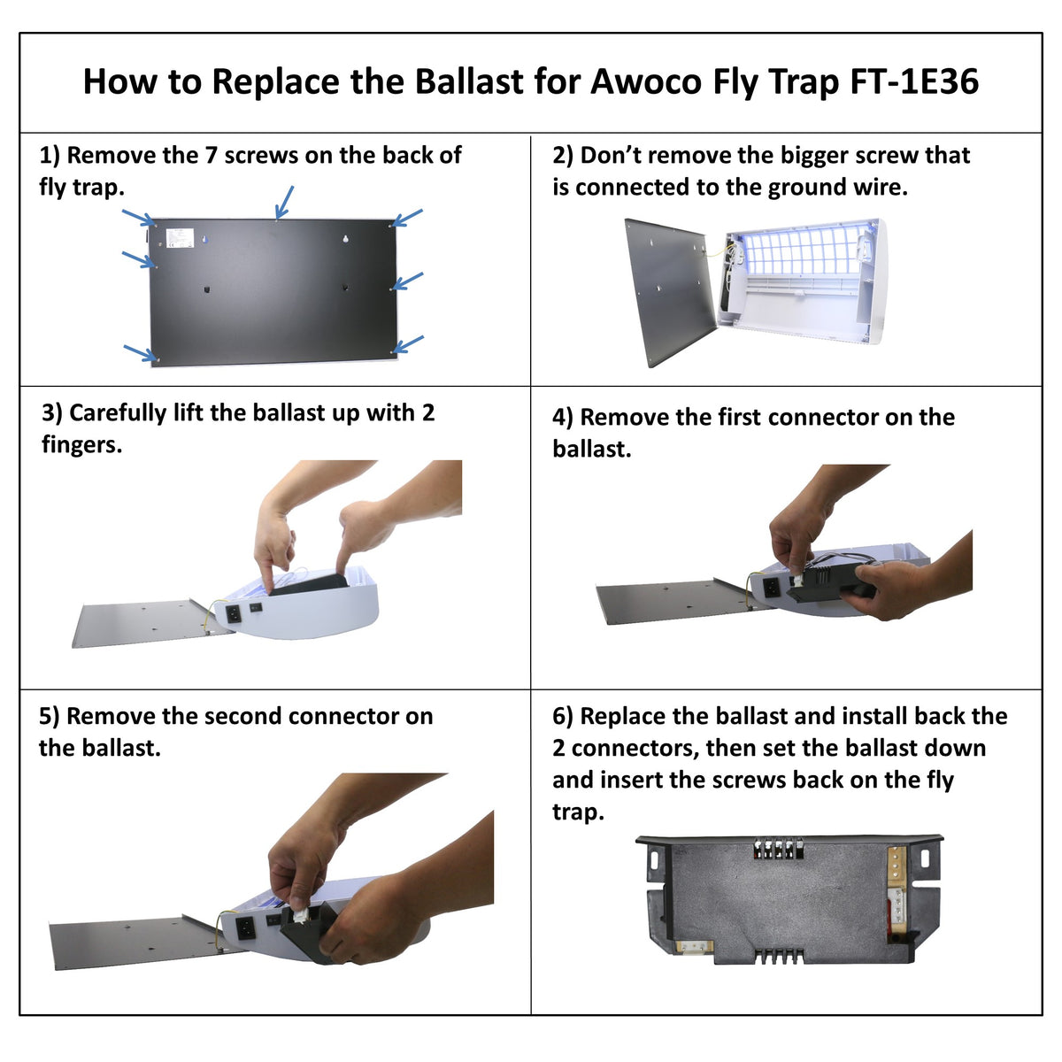 How to replace the ballast for Awoco fly trap FT-1E36