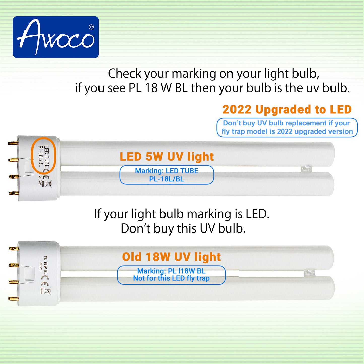 LED 5W UV light, marking LED TUBE PL-18L/BL