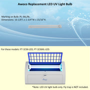 Awoco replacement LED UV light bulb, PL-36L/BL, for FT-1E36-LED and FT-1E36XL-LED models