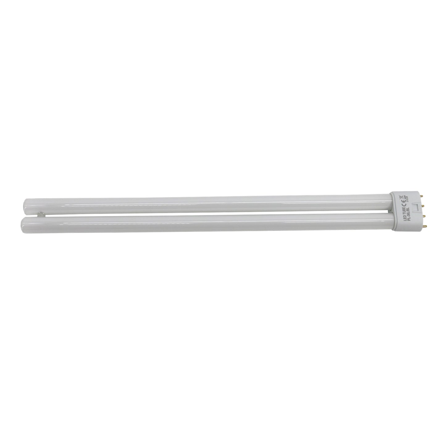 An LED UV bulb for a wall mount sticky fly trap lamp, H-shaped and silver in color.
