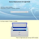 Awoco replacement UV light bulb, marking on bulb PL36WBL, for FT-1E36 and FT-1E36XL