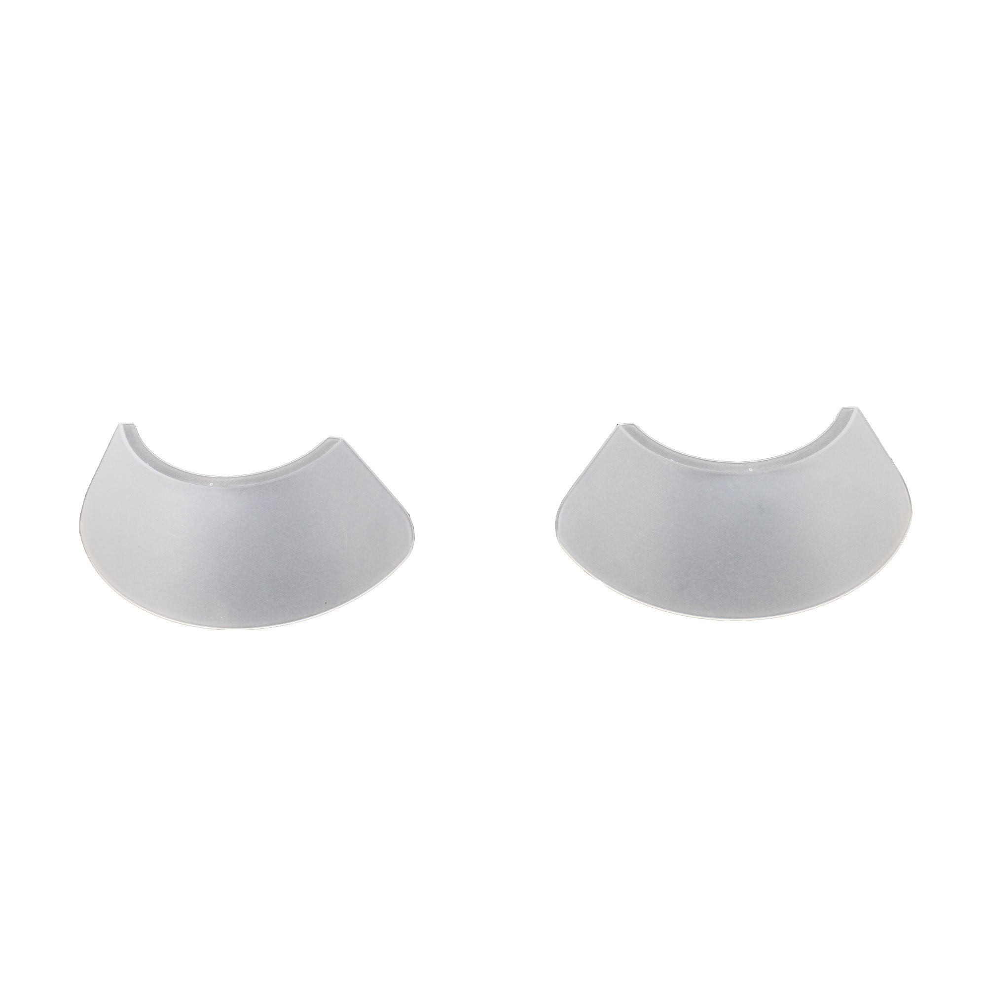 Two white lamp covers designed to shield eyes from the glare of LED lights.