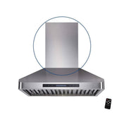 Stainless steel chimney for a wall mount range hood 