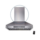 An Awoco XL chimney for a wall mount range hood. The chimney is stainless steel.